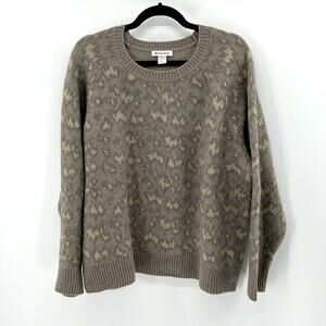 Athleta Hawthorn Textured Crew Sweater - Gray/Cream - 1X